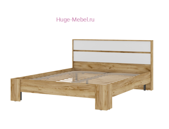 Кровать 160х200 "Хелен КР 03" белый+крафт