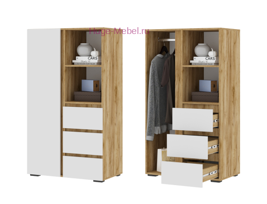 Шкаф детский "Хелен ШК 03" белый+крафт