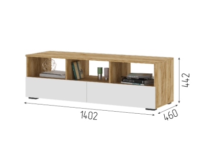 ТВ тумба "Хелен ТБ 02" белый+крафт ТВ тумба "Хелен ТБ 02" белый+крафт