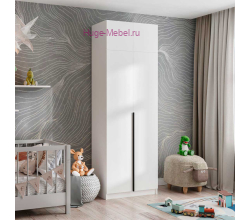 Шкаф "Лион ШК-01" белый высотой 240 см