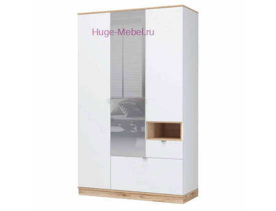 Шкаф 3х створчатый с зеркалом "Юкки" 1350