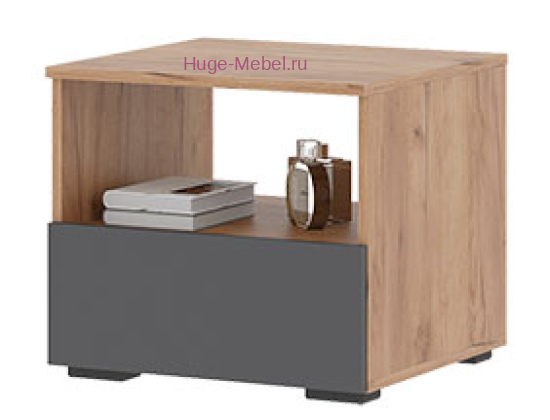 Прикроватная тумба "Хелен ТБ 01" графит+крафт