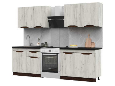 Готовая кухня "Паола крафт белый" 2 метра Готовая кухня "Паола крафт белый" 2 метра