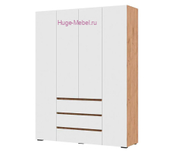 Шкаф 4-х створчатый "Хелен ШК 05" белый +вотан