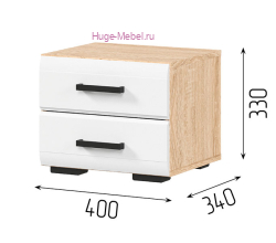 Тумба прикроватная "Либерти" белый глянец/дуб сонома