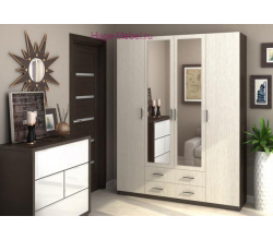 Шкаф 4-х створчатый Квадро венге/дуб