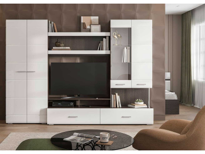 Гостиная "Вегас-1 Белый глянец" Гостиная "Вегас-1 Белый глянец"