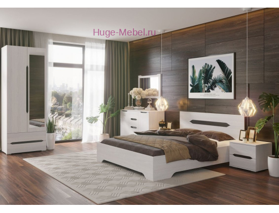 Спальня Валенсия белая К2